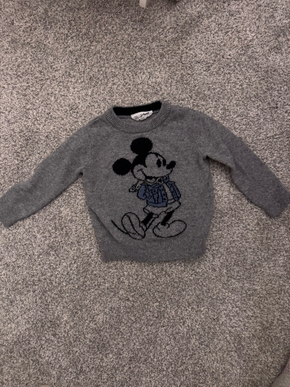 GAP Grey Knit Sweater with Mickey Mouse Graphic